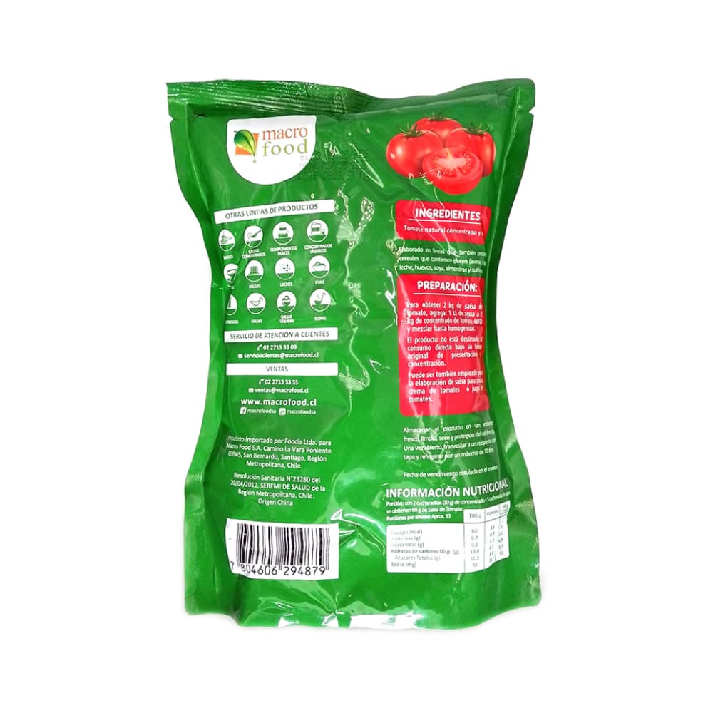 Concentrado de tomate premium Macro Food (1 kg / 2.2 lb) - Miniatura 3