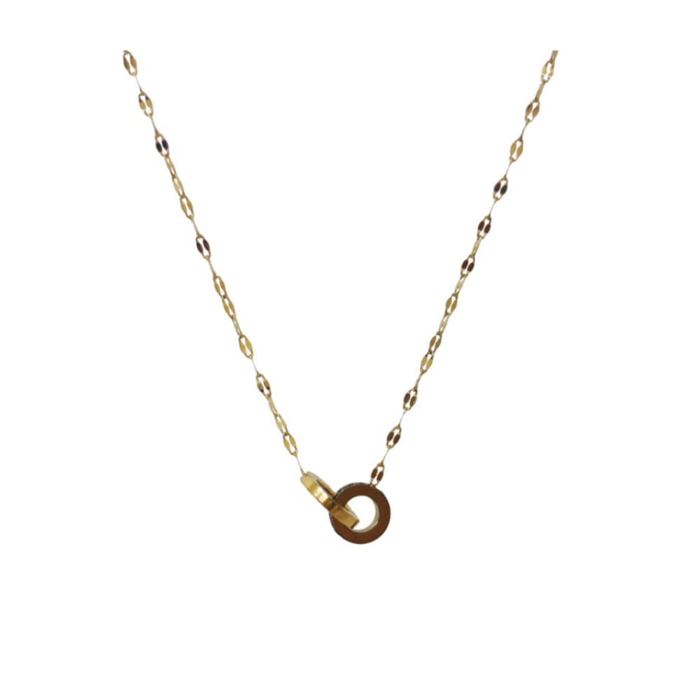 Collar dorado con dije de anillo Amor Infinito P53 - Imagen 1