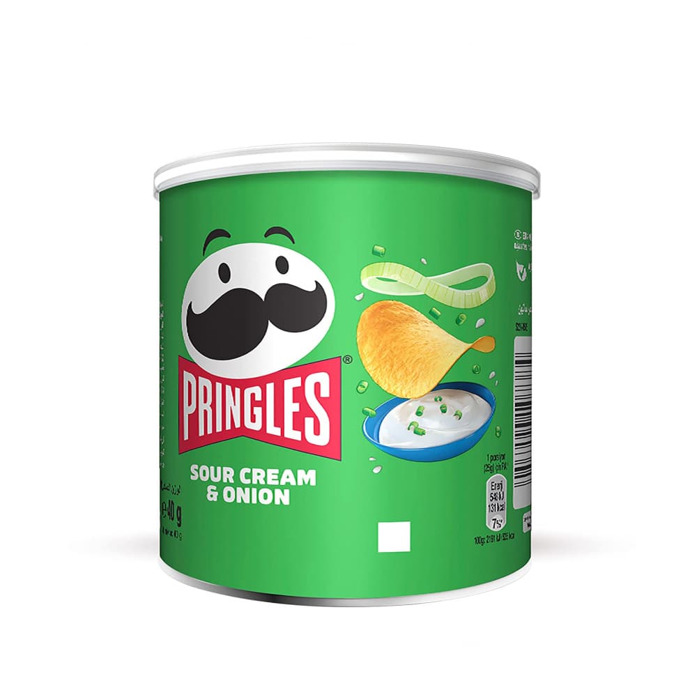 Papas sabor crema agria y cebolla Pringles (40 g / 1.41 oz) - Imagen 1