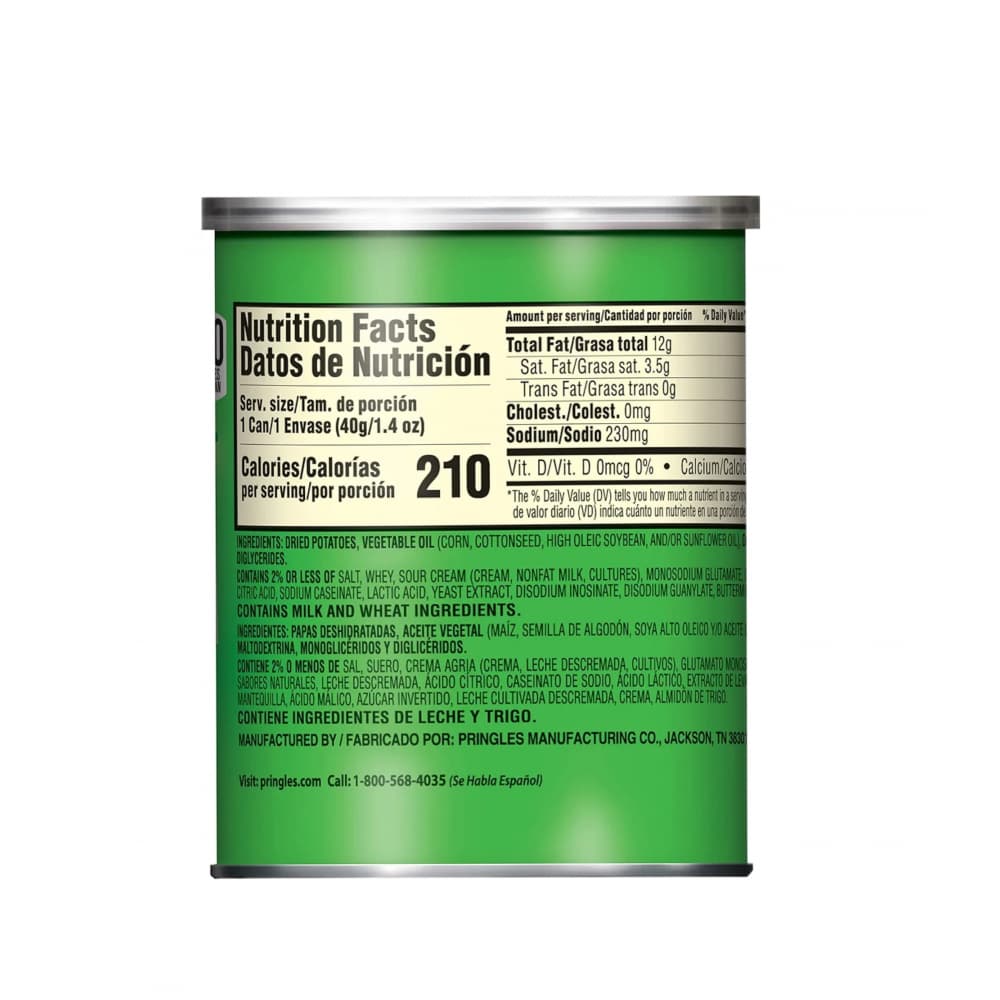 Papas sabor crema agria y cebolla Pringles (40 g / 1.41 oz) - Miniatura 2