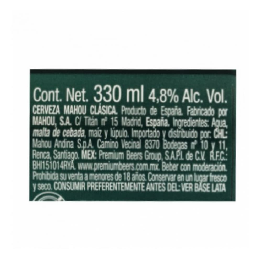 Cerveza clásica Mahou (330 ml) - Miniatura 3