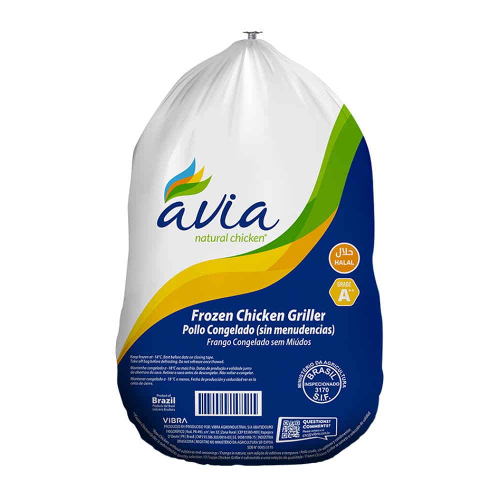 Pollo entero congelado sin menudos Avia (1.3 kg / 2.86 lb) - Imagen 1