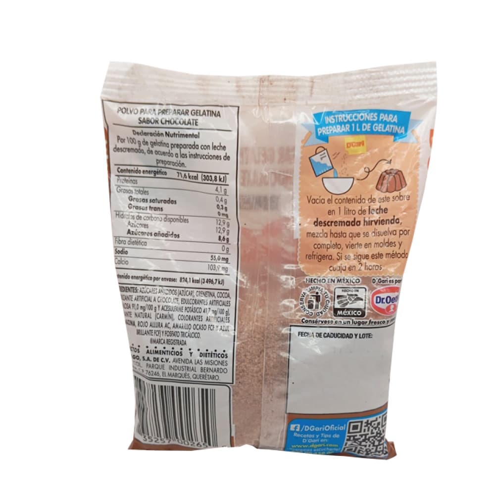 Gelatina con leche de sabor chocolate D'Gari (120 g / 4.23 oz) - Miniatura 2