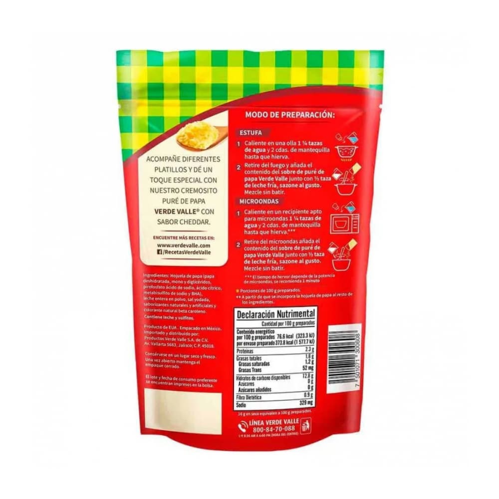 Pure de papá con sabor a queso Verde Valle (80 g / 2.82 oz) - Miniatura 2