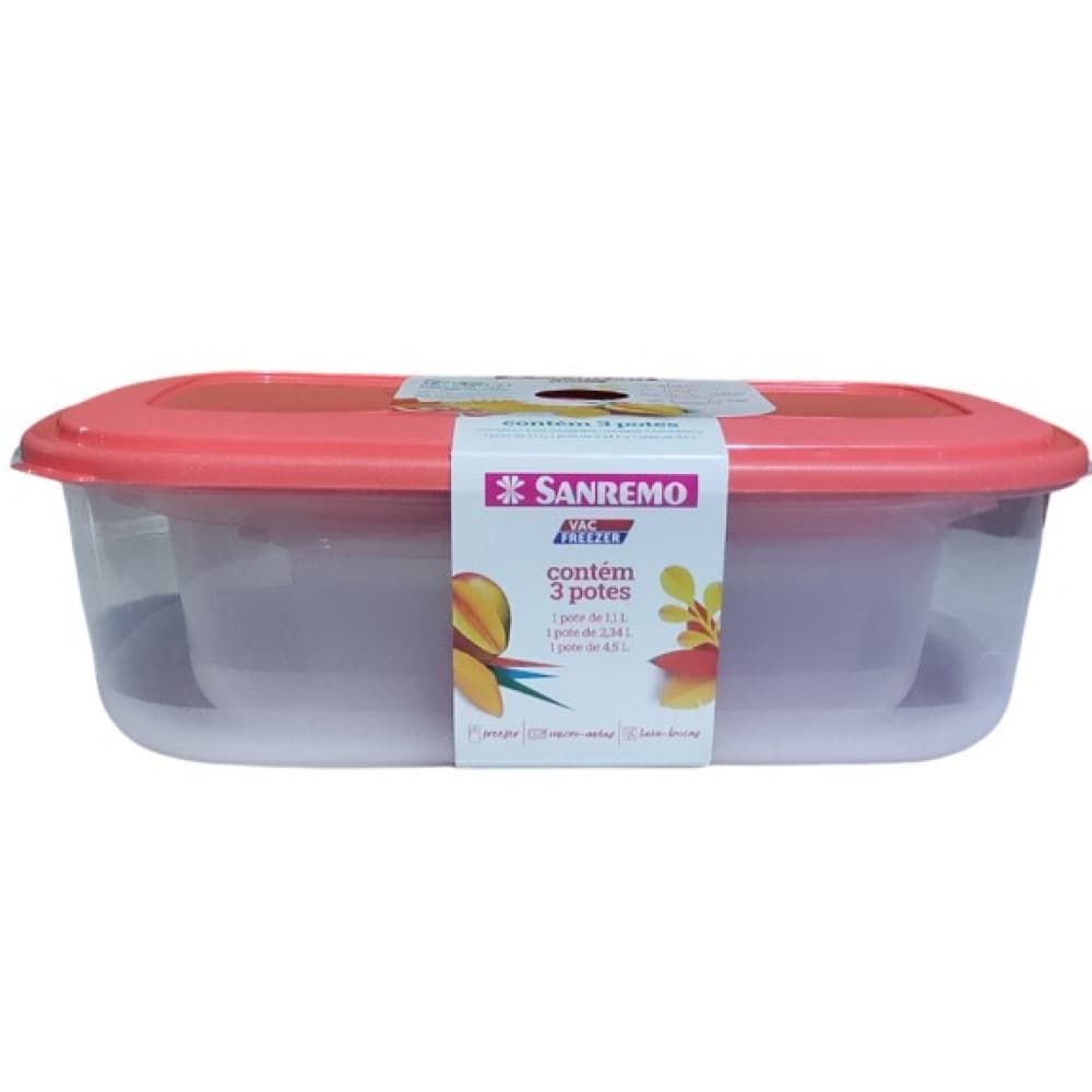 Juego de 3 táper rectangulares de plástico Sanremo - Imagen 1
