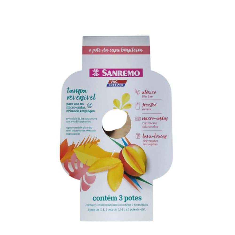 Juego de 3 táper rectangulares de plástico Sanremo - Miniatura 3