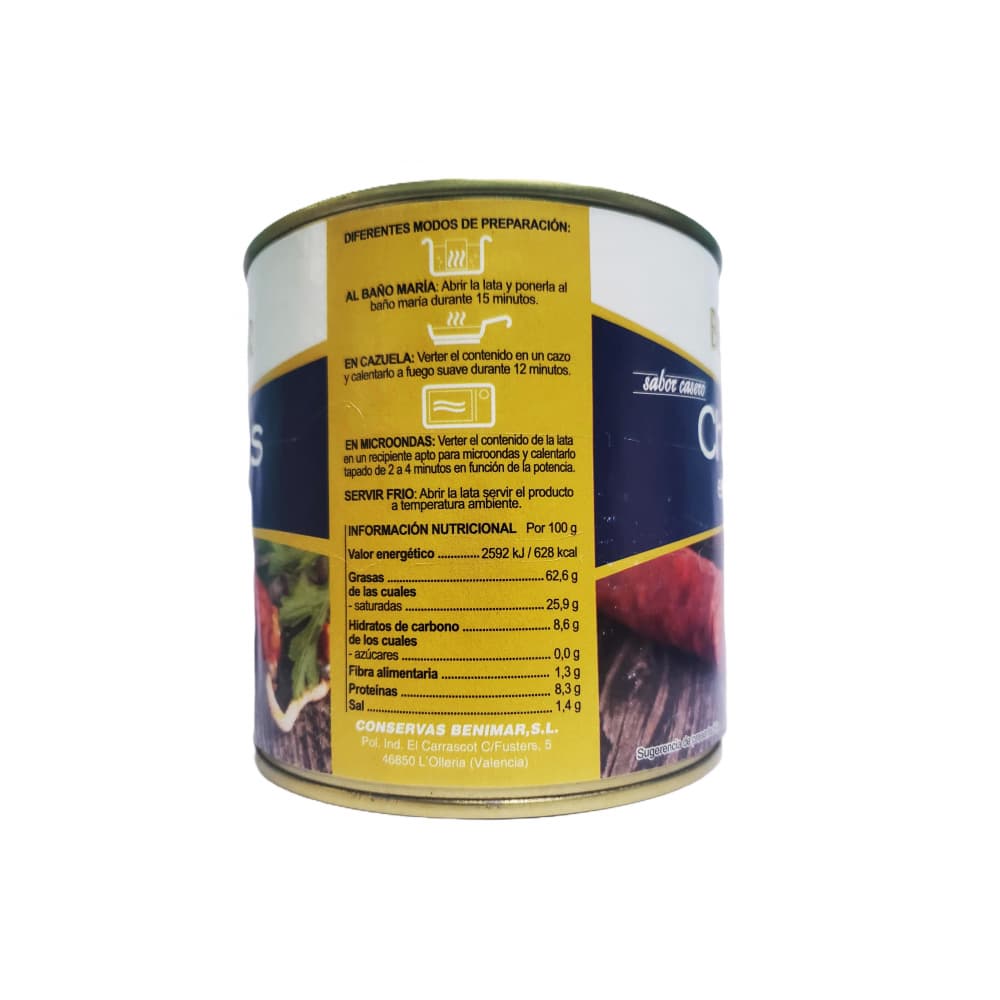 Chorizos en manteca Benimar (640 g / 1.43 lb) - Miniatura 4