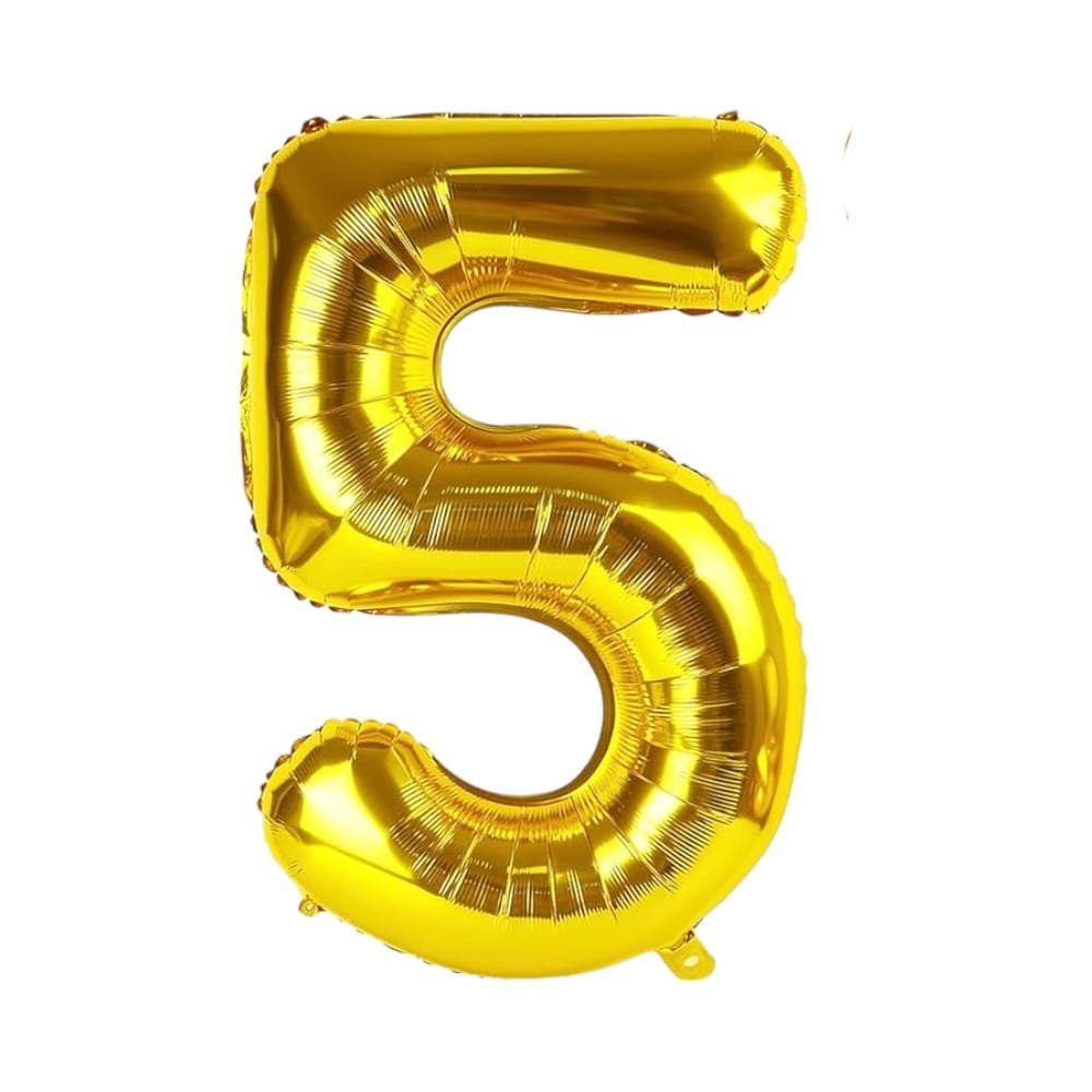 Globo dorado Número 5 Balloon (32 pulgadas) - Imagen 1