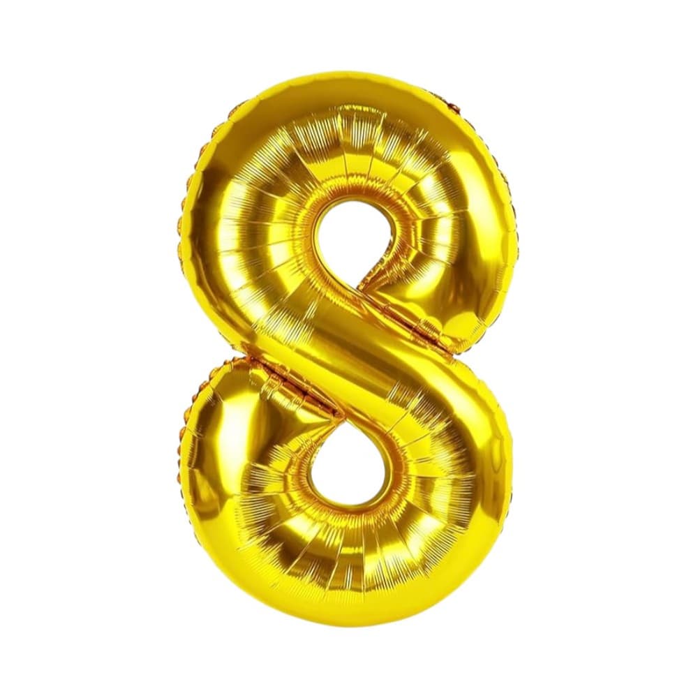 Globo dorado Número 8 Balloon (32 pulgadas) - Imagen 1