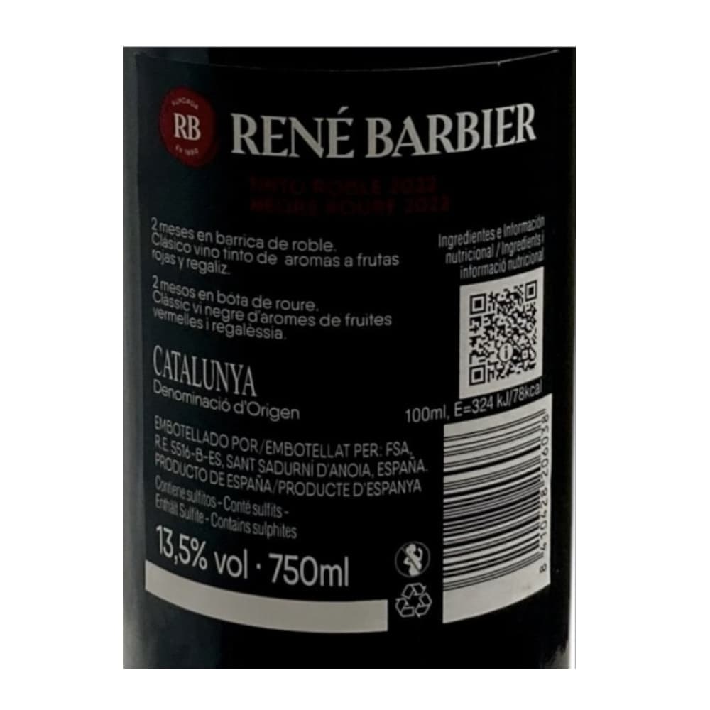 Vino tinto roble René Barbier (750 ml) - Miniatura 4