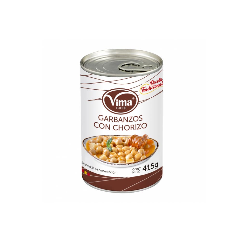 Garbanzos con chorizo Vima Foods (415 g / 14.64 oz) - Imagen 1