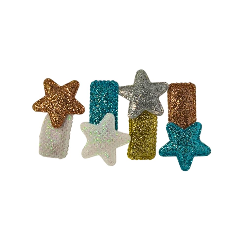 Ganchos en forma de estrellas con brillo para el cabello Tiara (4 U) - Imagen 1