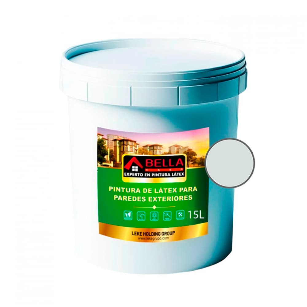 Pintura de látex color gris para paredes exteriores Bella Casa (15 L) - Imagen 1