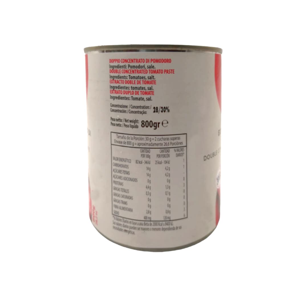 Concentrado doble de tomate Sara (800 g / 1.76 lb) - Miniatura 2