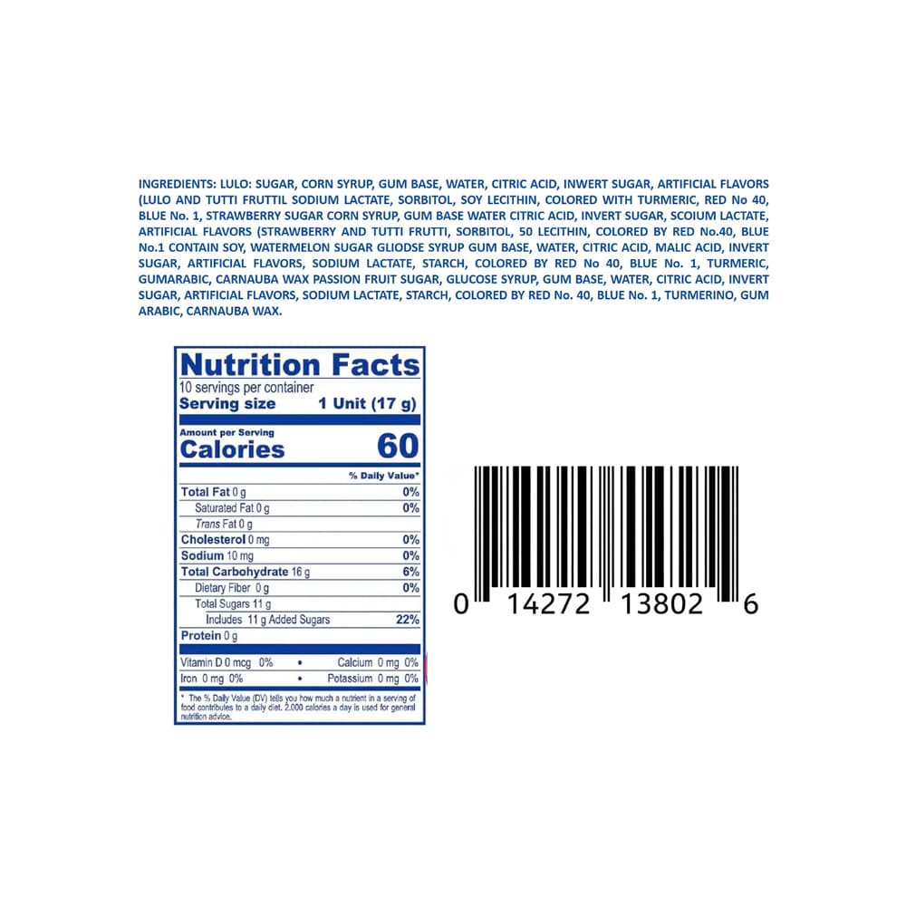 Chupa chupas con relleno de chicle sabor tropical Colombina (170 g / 6 oz) - Miniatura 3