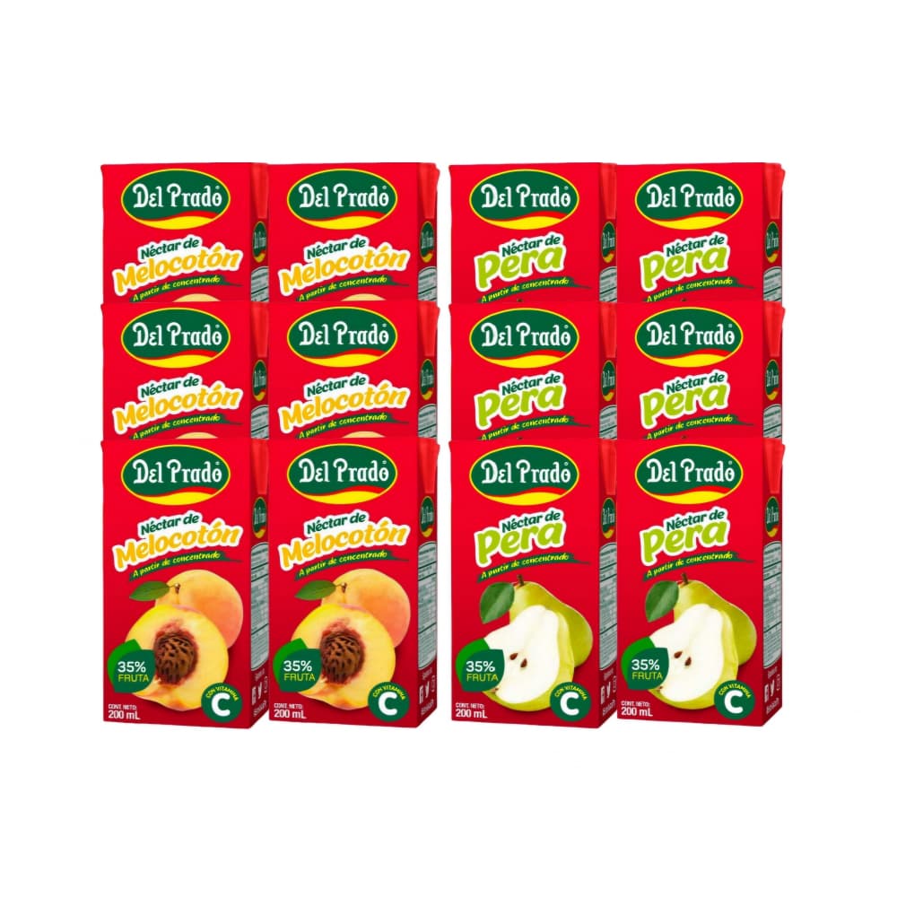 Mixto Del Prado: Néctar de pera Del Prado + Néctar de melocotón Del Prado - Imagen 1