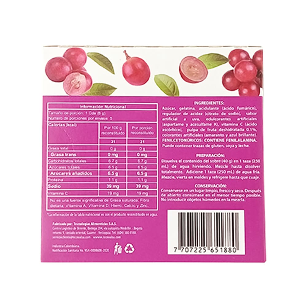 Gelatina sabor uva Boom (40 g / 1.41 oz) - Miniatura 4