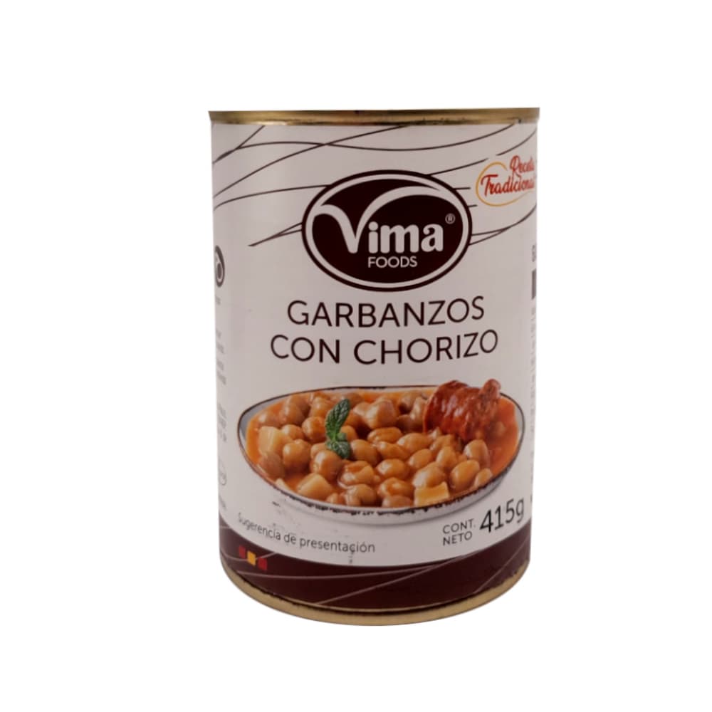 Garbanzos con chorizo Vima Foods (415 g / 14.64 oz) - Imagen 1