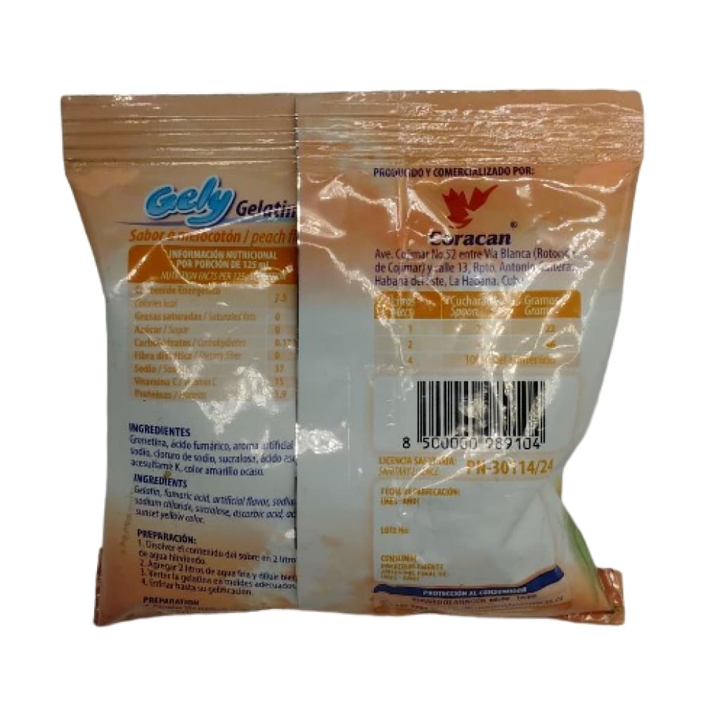 Gelatina de melocotón Gely (92 g / 3.25 oz) - Miniatura 2
