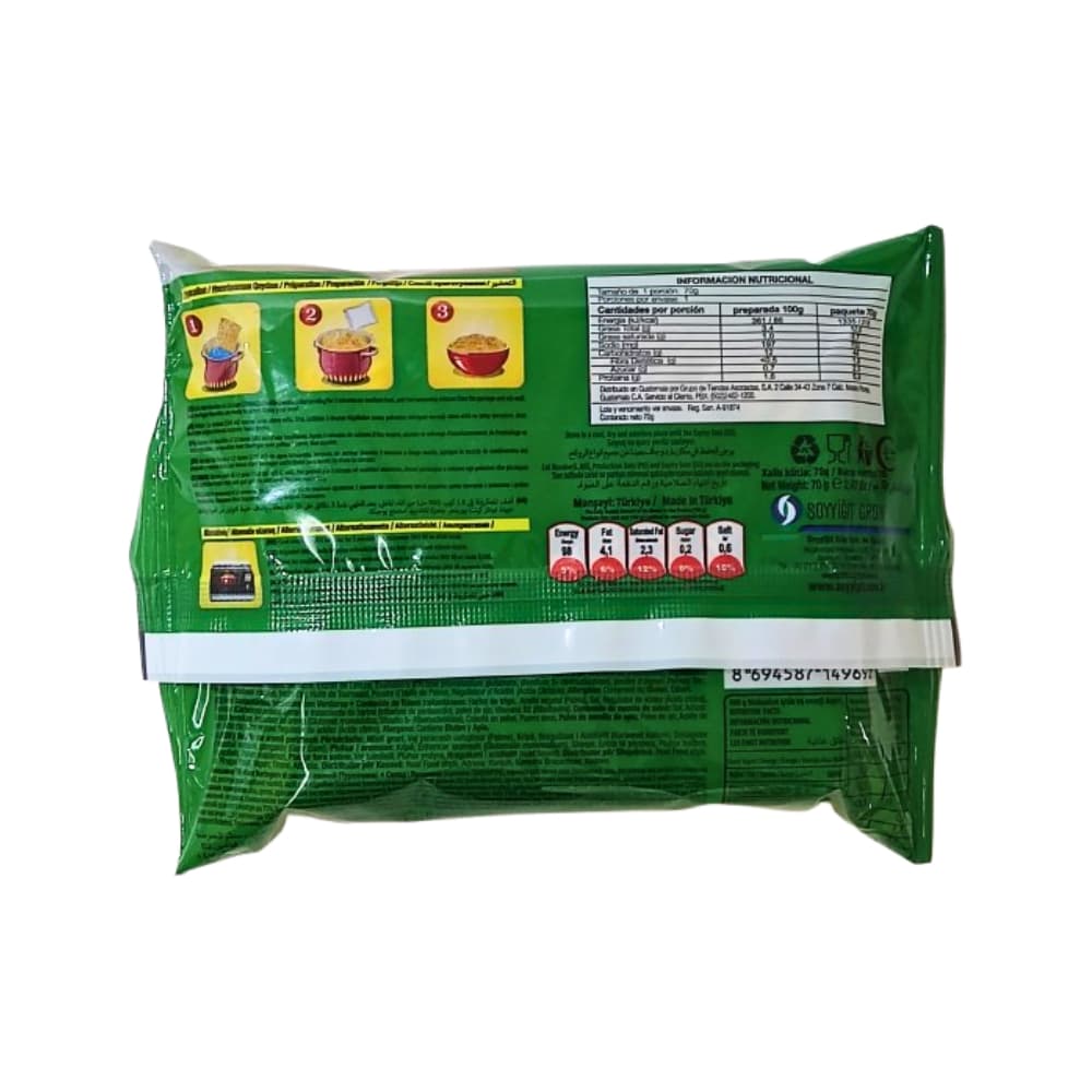 Fideos con sabor a vegetales Kent boringer (70 g / 2.47 oz) - Miniatura 3