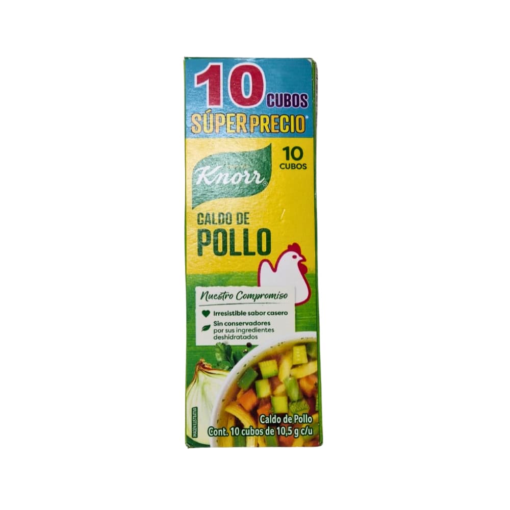 Caja con 10 cubos de caldo de pollo Knorr (105 g / 3.7 oz) - Imagen 1