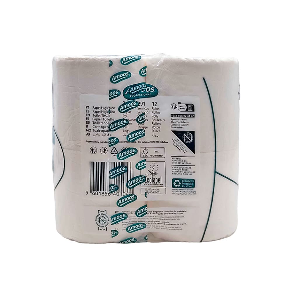 Papel sanitario doméstico profesional Amoos (12 U) - Miniatura 2