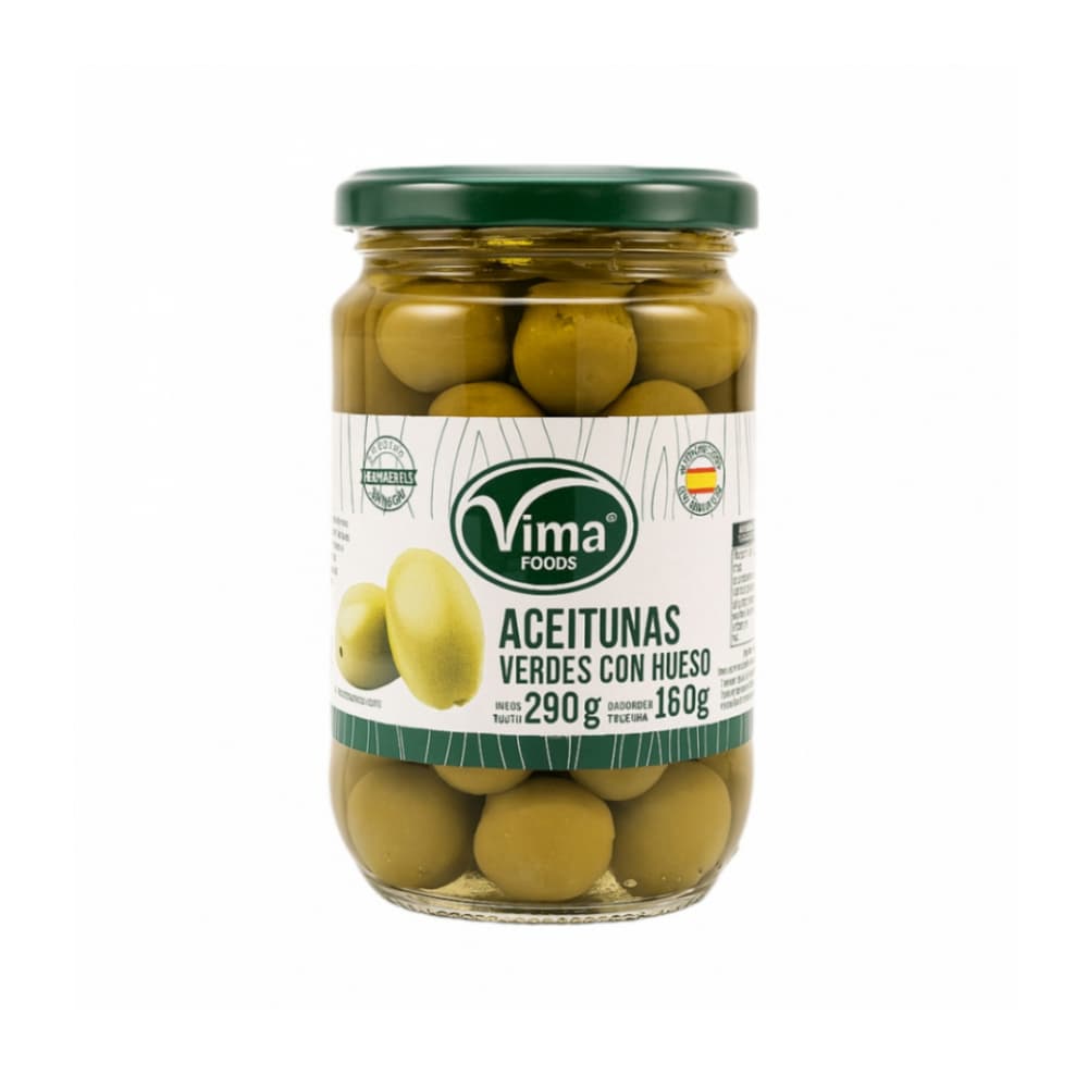 Aceitunas verdes con hueso Vima Foods (290 g / 10.23 oz) - Imagen 1