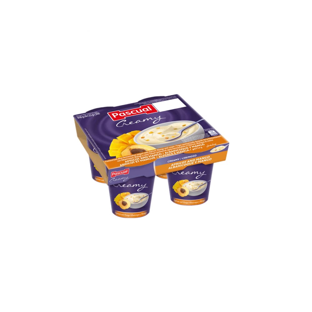 Yogurt cremoso de albaricoque y mango Pascual (4 x 125 g / 4.41 oz) - Miniatura 2