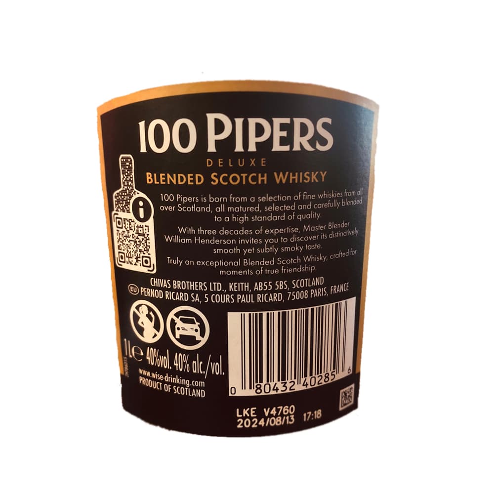 100 Pipers deluxe ( 1 L ) - Miniatura 3