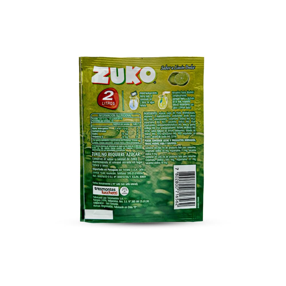 Refresco instantáneo sabor limón dulce Zuko (20 g) - Miniatura 3