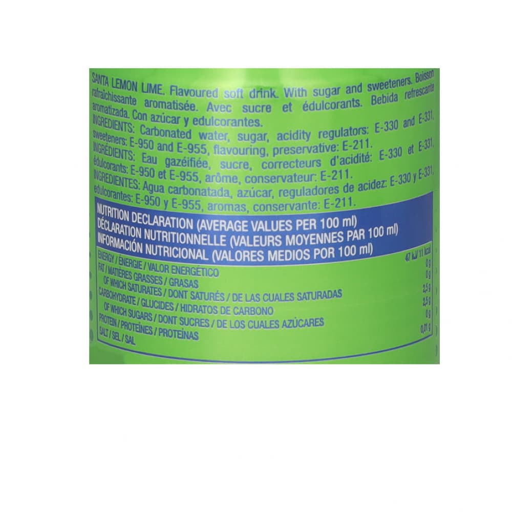 Refresco gaseado de limón y lima Santa (330 ml) - Miniatura 2