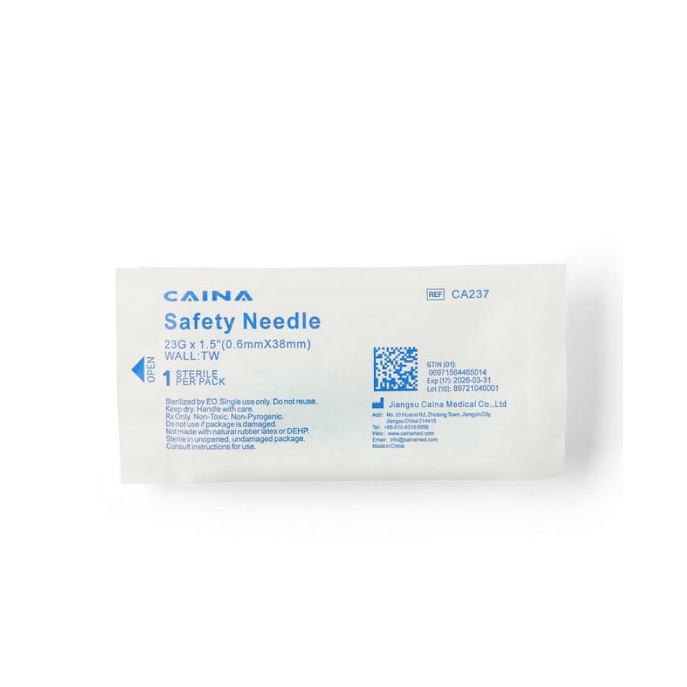 Aguja Hipodérmica de Seguridad 23G x 1.5" para Jeringas Luer-Lock – Caina - Miniatura 2