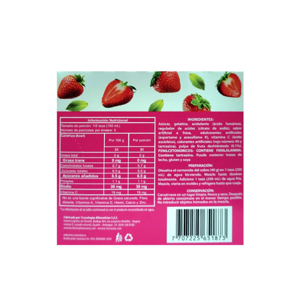 Gelatina sabor fresa Boom (40 g / 1.4 oz) - Miniatura 3