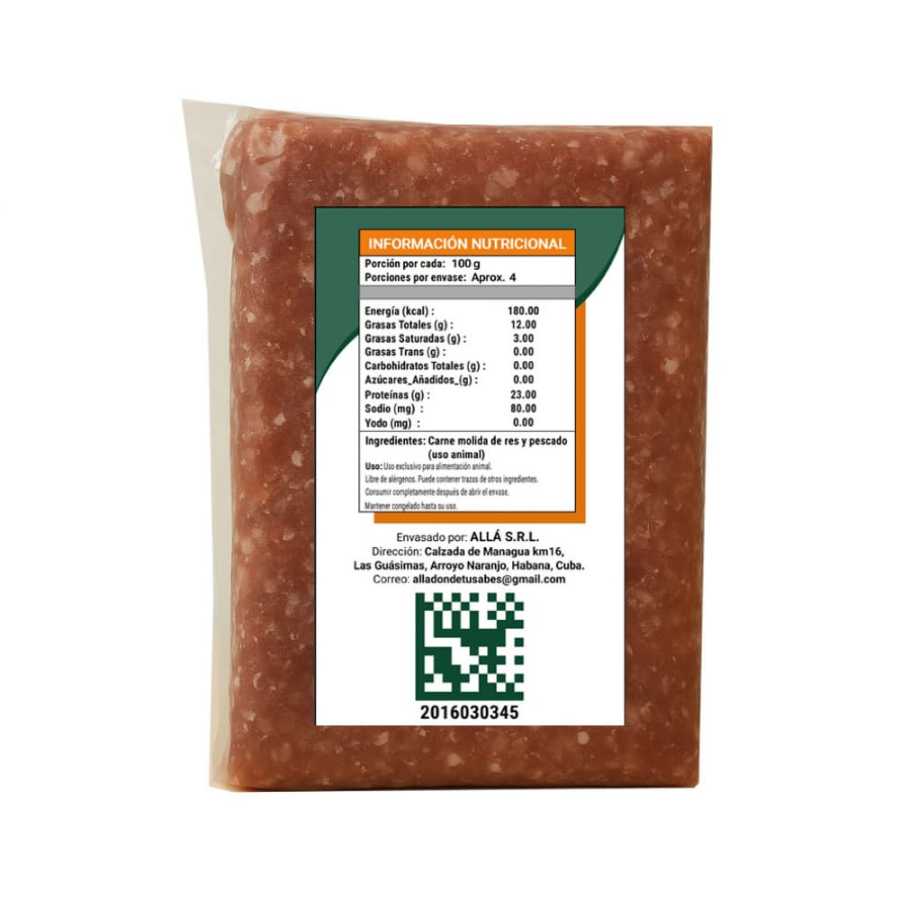 Picadillo de res y pescado para mascotas Allá (454 g / 1 lb) - Miniatura 4