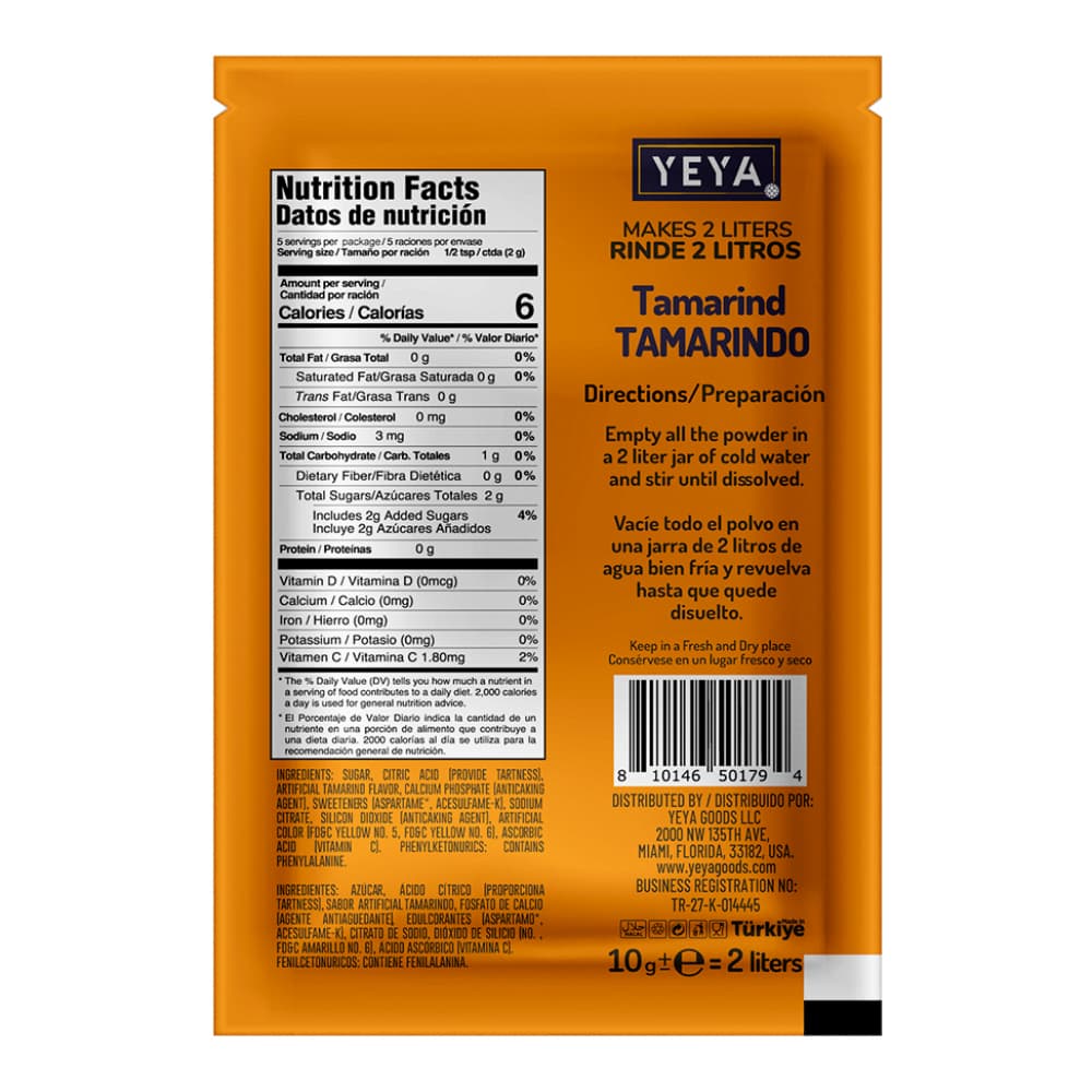 Refresco instantáneo sabor tamarindo YEYA (10 g) - Miniatura 3