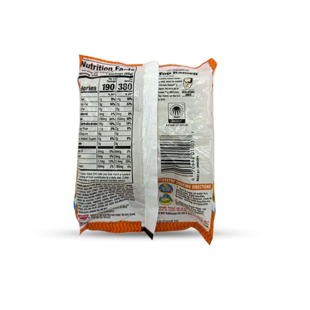 Sopa de fideos con sabor a pollo Top Ramen (85 g / 3 oz) - Miniatura 2