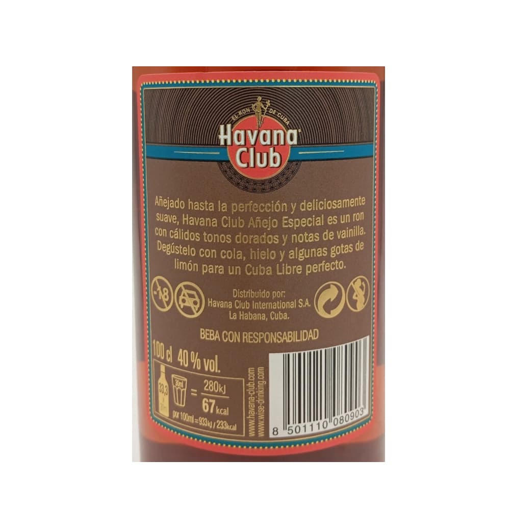 Botella de ron Añejo Especial 40 % vol Havana Club (1 L) - Miniatura 2