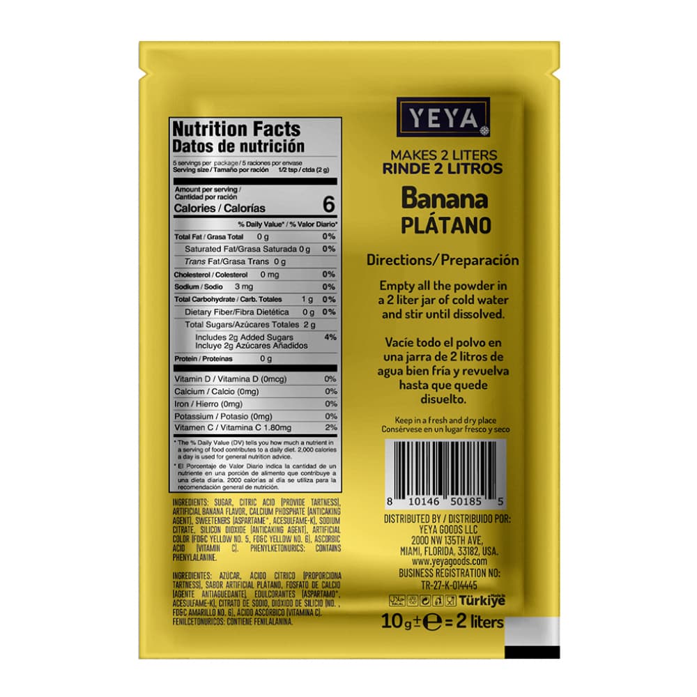 Refresco instantáneo sabor plátano YEYA (10 g) - Miniatura 3