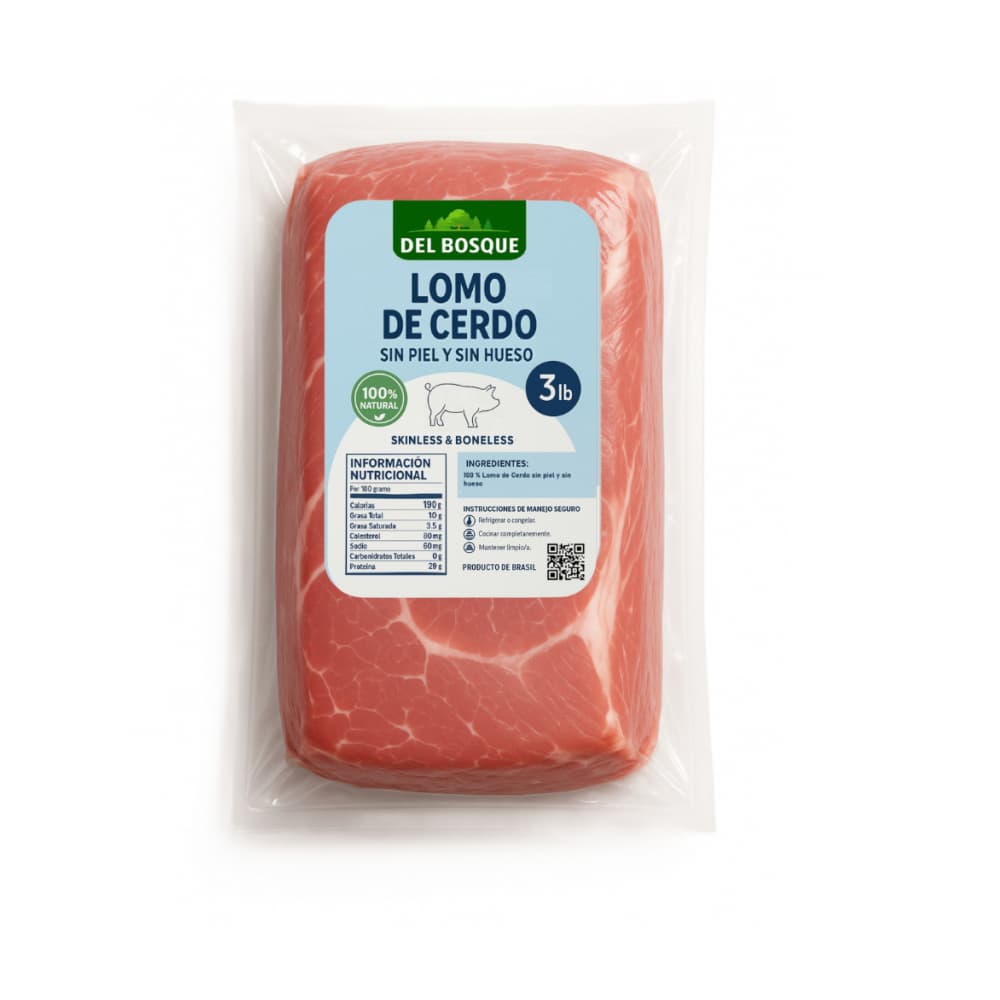 Lomo de cerdo sin piel y sin hueso Del Bosque (1.37 kg / 3 lb) - Imagen 1