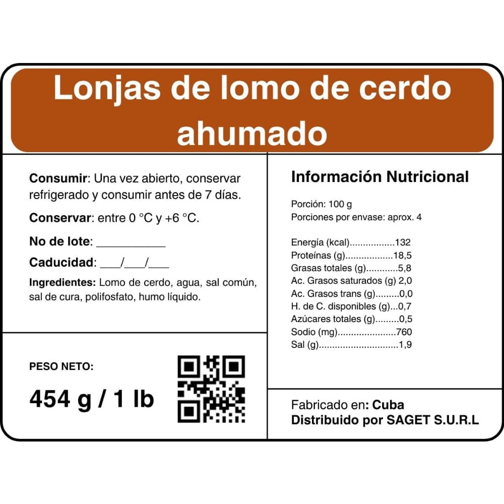 Lonjas de lomo de cerdo ahumado sin piel y sin hueso (454 g / 1 lb) - Miniatura 4