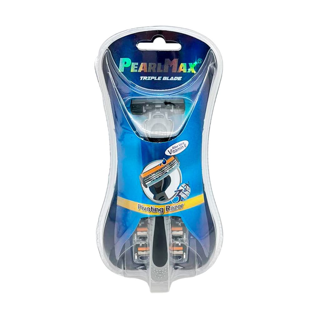 Máquina de afeitar desechable de triple hoja para hombre con repuesto Pearl Max - Imagen 1