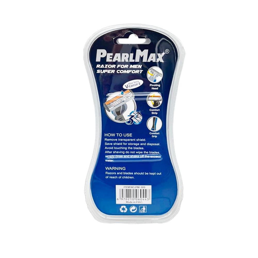 Máquina de afeitar desechable de triple hoja para hombre con repuesto Pearl Max - Miniatura 2