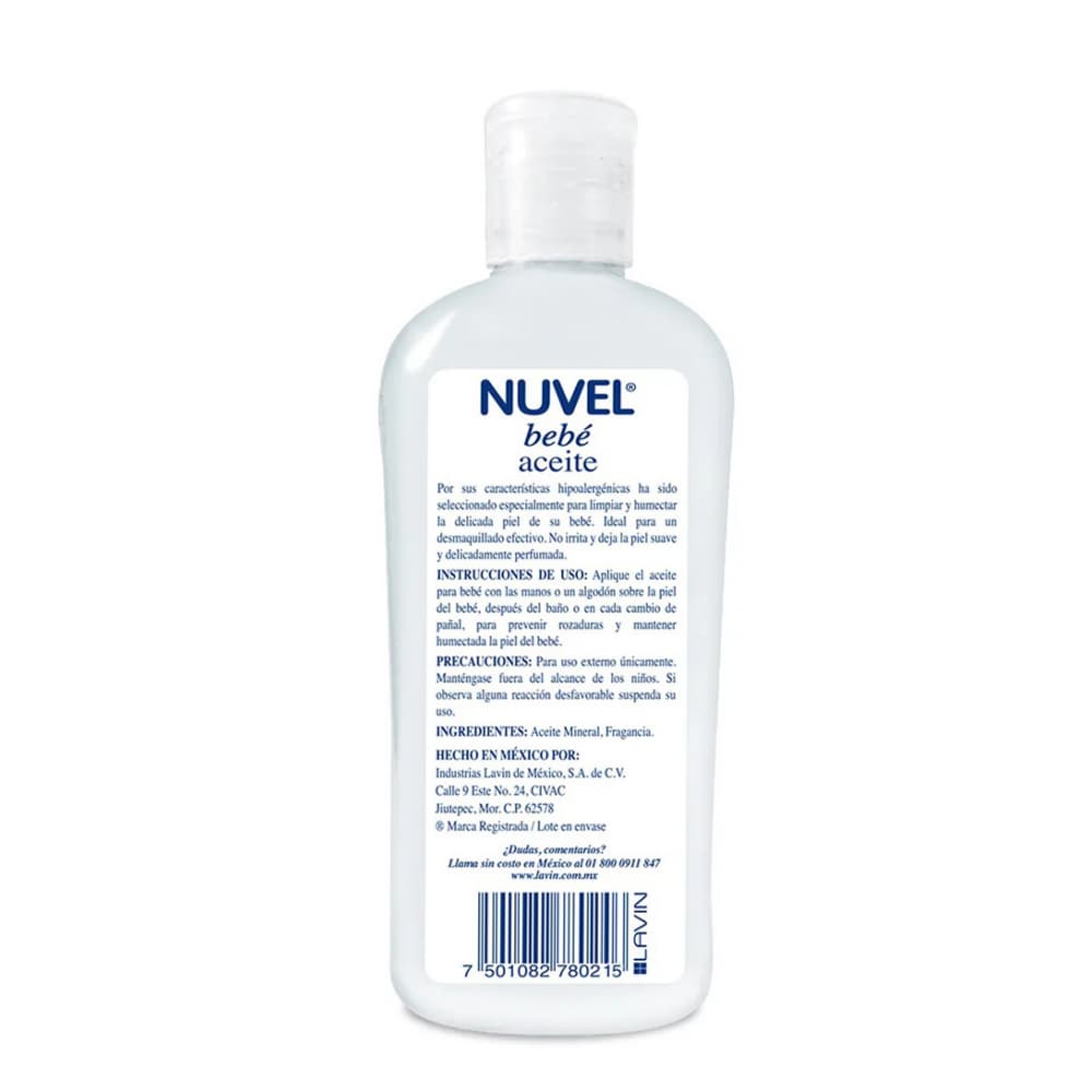Aceite para bebé hipoalergénico humectante Nuvel (125 ml) - Miniatura 2