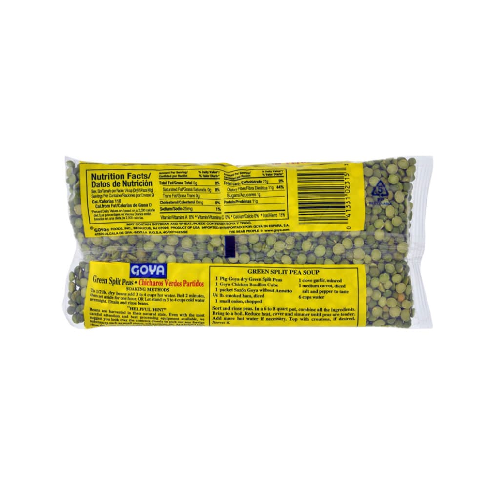 Arvejas partidas verdes - chícharos - Goya (397 g / 14 oz) - Miniatura 2