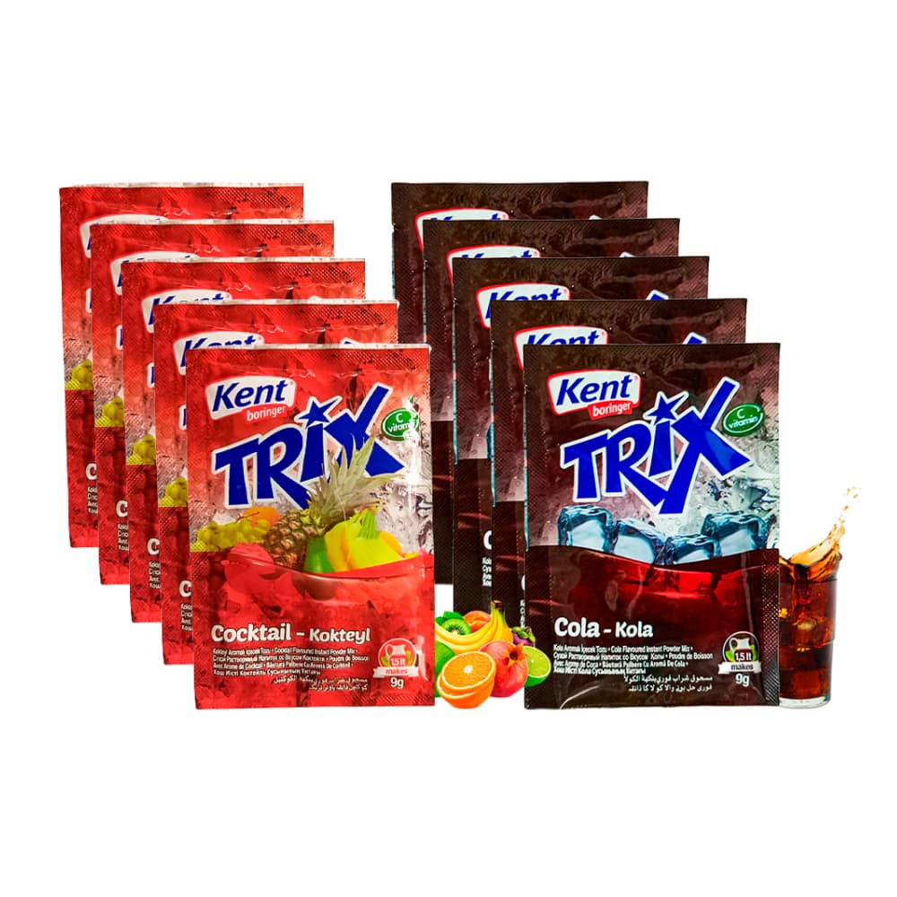 Combo de refrescos: Refresco en polvo sabor cola Trix + Refresco en polvo sabor cóctel Trix - Imagen 1