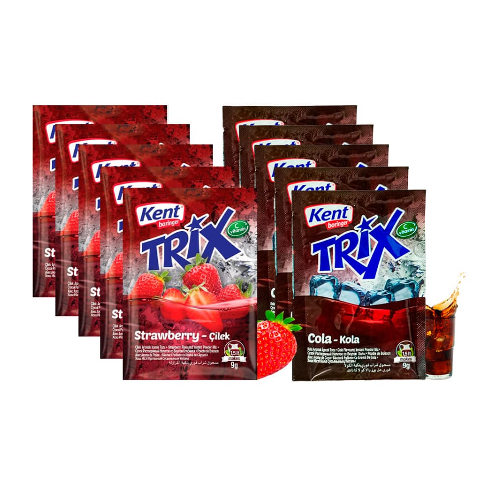Combo de refrescos: Refresco en polvo sabor fresa Trix + Refresco en polvo sabor cola Trix - Imagen 1
