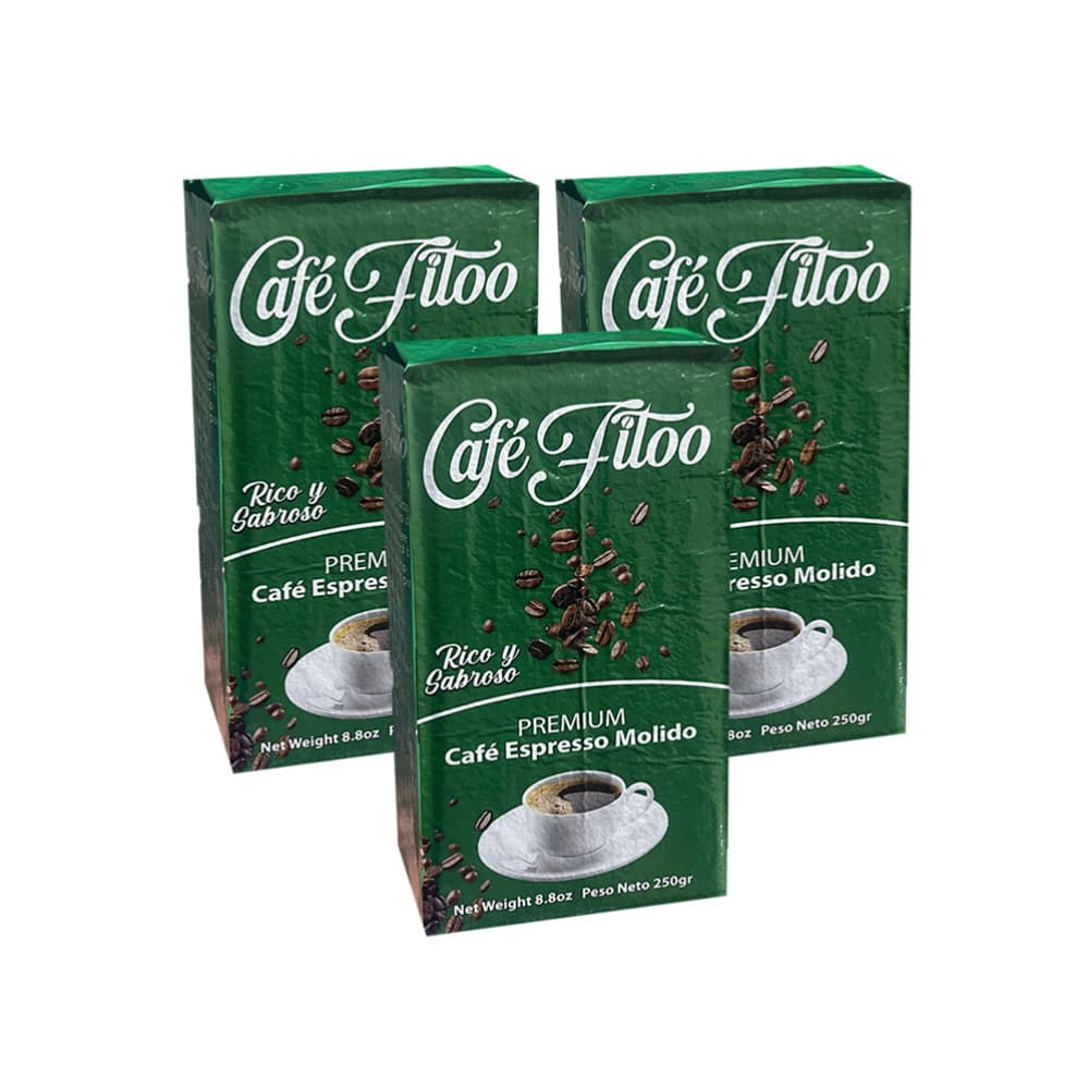 Café espresso molido Fitoo (3 x 250 g / 8.8 oz) - Imagen 1