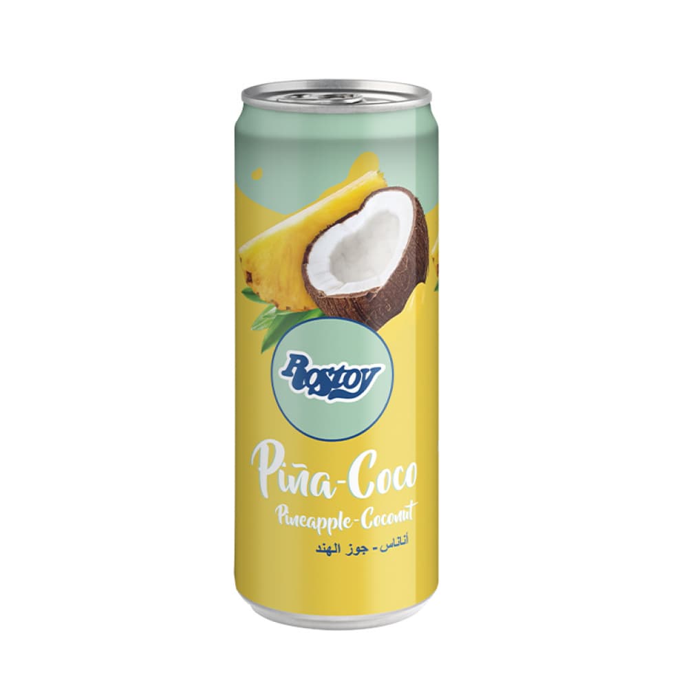 Bebida de zumo de frutas piña y coco con edulcorante Rostoy (330 ml) - Imagen 1