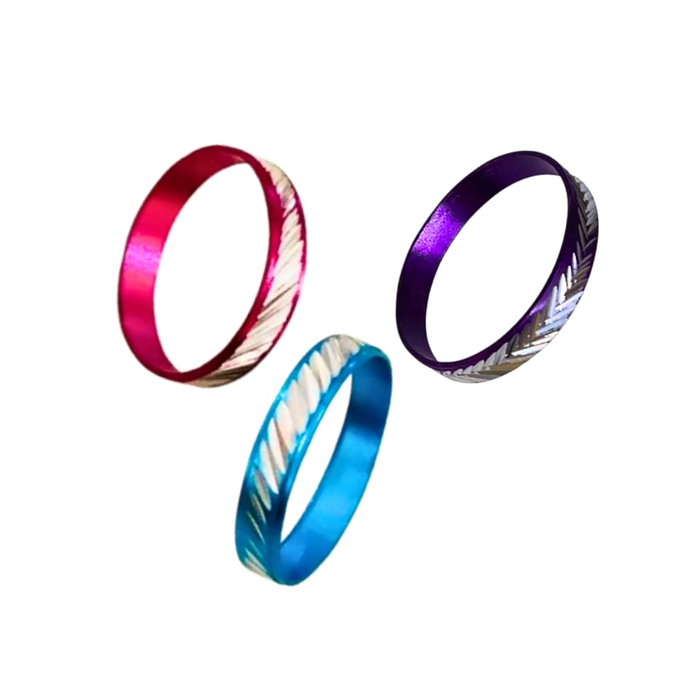 Juego de anillos de aluminio con diseño grabado Tiara (3 U) - Miniatura 3