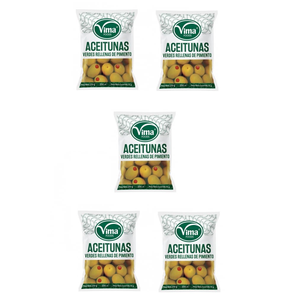 Aceitunas rellenas con pimiento (5 x 170 g / 5.99 oz) - Imagen 1